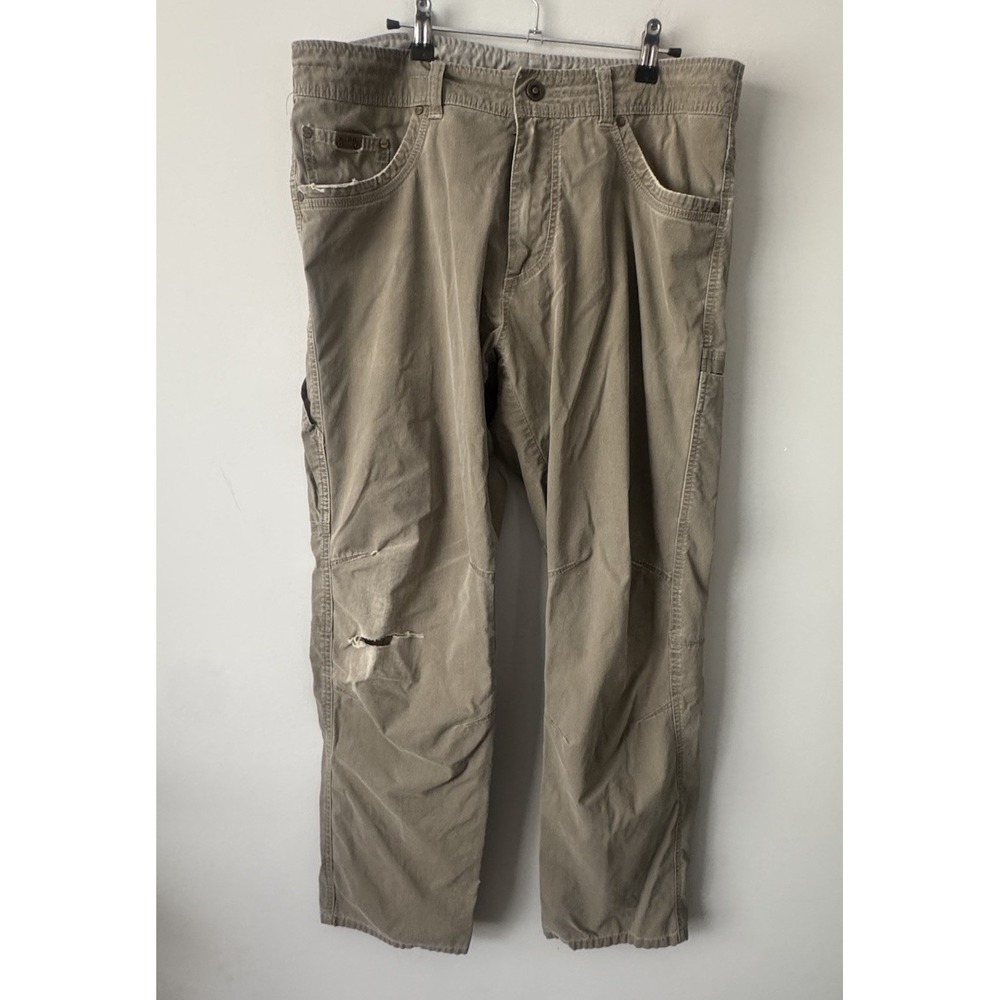 Kuhl Pants Men 36x32 Brown Revolvr Hiking Trail Camping Revolvr Distressed Read